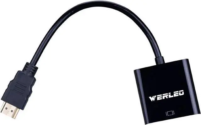 Alt view image 2 of 5 - to VGA Converter Werleo Active 1080P HDMI Male to VGA Female Video Converter Adapter Cable For PC Laptop Desktop Computer HDTV Monitors Projectors DVD and other HDMI imput Black (1 Year Warranty)