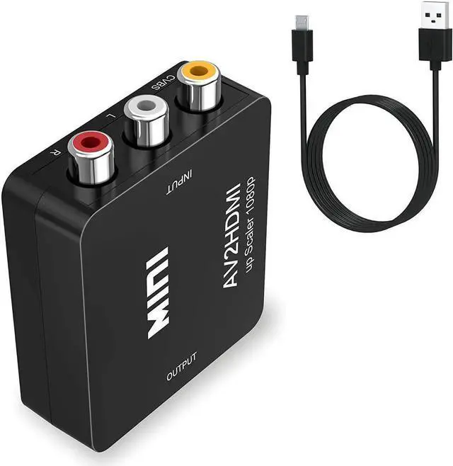 Alt view image 3 of 7 - RCA to HDMI Werleo 1080P Mini RCA Composite CVBS AV to HDMI Video Audio Converter Adapter Supporting PAL/NTSC with USB Charge Cable for PC Laptop Xbox PS4 PS3 TV STB VHS VCR Camera DVD
