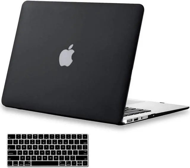 Main image of Macbook Air 13 Inch Case Cover Rubberized Hard Case for MacBook Air 13.3" A1466 A1369 Shell Cover with Keyboard Skin Black