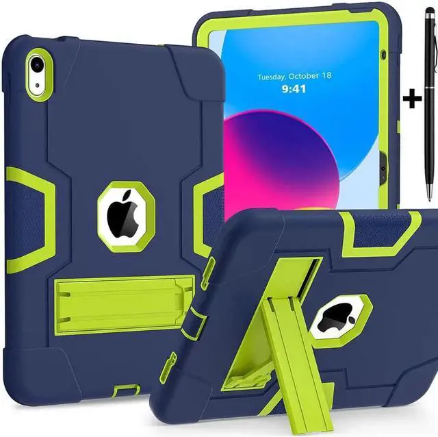 Main image of iPad 10th Generation Case, iPad 10th Generation Case 2022, Protective Case for iPad 10th Generation with Kickstands + Stylus Pen, Shockproof Cover for New iPad 10.9 Inch Case 2022 Green