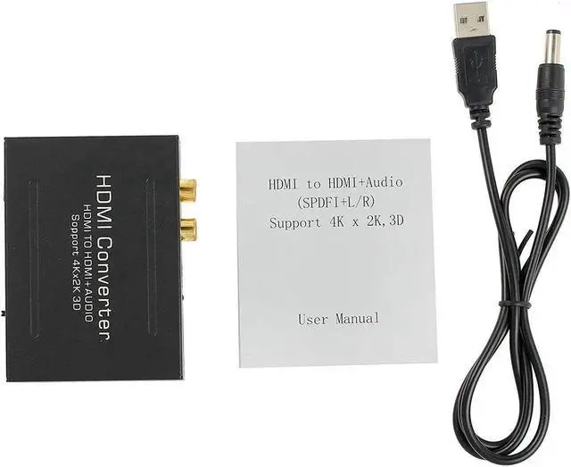 Alt view image 6 of 7 - Werleo HDMI Audio Extractor V1.4 HDMI to HDMI + Optical Toslink(SPDIF) + RCA(L/R) Stereo Analog Outputs Video Audio Splitter Converter Support 4K Black