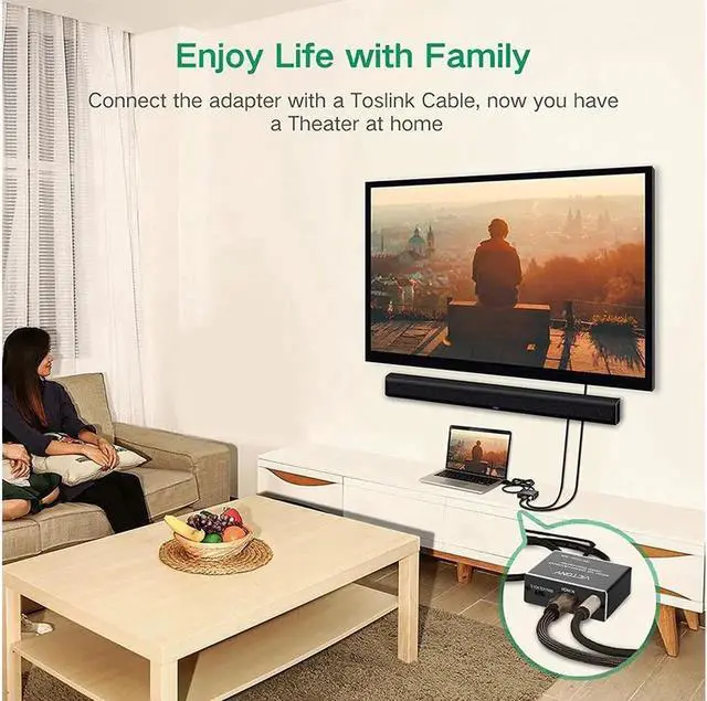 Alt view image 3 of 6 - 4K x 2K HDMI to HDMI and Optical TOSLINK SPDIF + 3.5mm Stereo Audio Extractor Converter HDMI Audio Splitter Adapter(HDMI Input, HDMI + Digital / Analog Audio Output)V-HDMI Converter