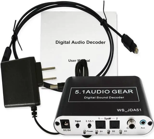 Alt view image 5 of 7 - 5.1 Audio Gear Digital Sound Decoder Converter - Optical SPDIF/Coaxial AC3/DTS To 5.1Analog output - support DTS/AC-3/PCM for HD player Blu-ray DVD PS3 PS4 and Xbox 360 Xbox one