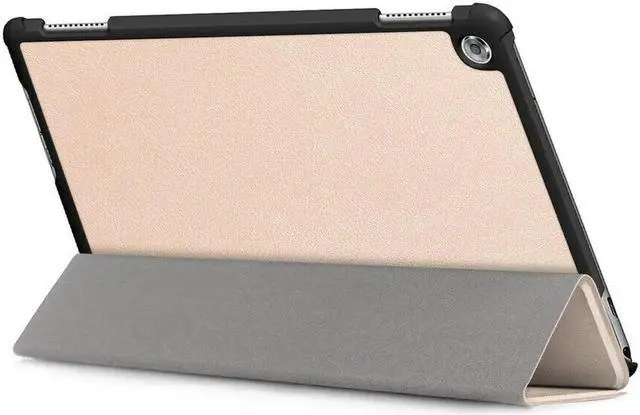 Alt view image 4 of 7 - Case for Huawei MediaPad M5 Lite 10 BAH2-W19 / L09 / W09 Ultra Slim PU Leather Smart Stand Cover for Media Pad M5 Lite 10.1 inch Case Gold