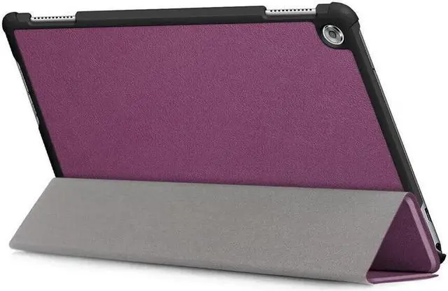 Alt view image 5 of 7 - Case for Huawei MediaPad M5 Lite 10 BAH2-W19 / L09 / W09 Ultra Slim PU Leather Smart Stand Cover for Media Pad M5 Lite 10.1 inch Case Purple