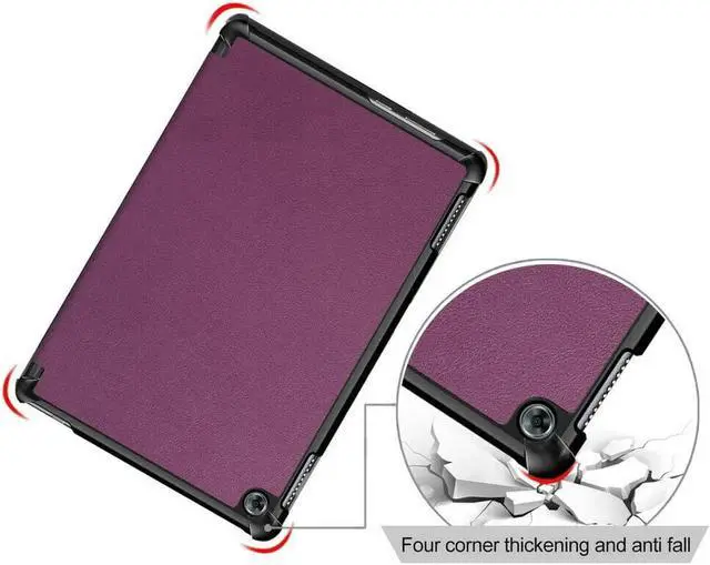 Alt view image 2 of 7 - Case for Huawei MediaPad M5 Lite 10 BAH2-W19 / L09 / W09 Ultra Slim PU Leather Smart Stand Cover for Media Pad M5 Lite 10.1 inch Case Purple