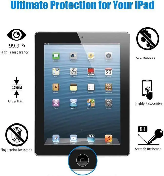 Alt view image 7 of 7 - iPad 2 3 4 Glass Screen Protector Film Werleo 9H HD Premium Tempered Glass Screen Protector for Apple iPad 2 / iPad 3 / iPad 4