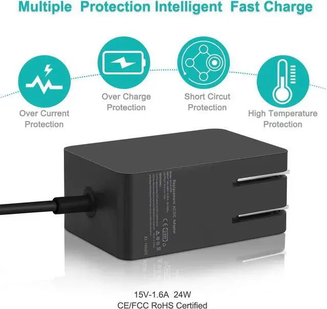 Alt view image 2 of 7 - 24W 15V 1.6A Surface Go Charger Power Supply for Microsoft Surface Go/Surface Pro 4 Core m3/Surface Pro 3 Core m3/Surface Pro 2017 Core m3 Tablet/Surface Laptop Core m3 Carrying Case