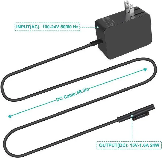 Alt view image 5 of 7 - 24W 15V 1.6A Surface Go Charger Power Supply for Microsoft Surface Go/Surface Pro 4 Core m3/Surface Pro 3 Core m3/Surface Pro 2017 Core m3 Tablet/Surface Laptop Core m3 Carrying Case
