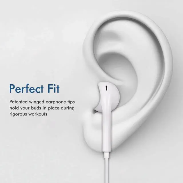 Alt view image 2 of 5 - Earbuds, Headphones with Microphone New Earphones for apple iPhone 6s 6 Plus 5s 5 4s 4 SE iPad iPod 7 and all 3.5mm Headphones devices. (white) 2 Pack