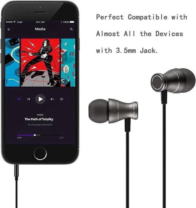 Alt view image 5 of 6 - in-Ear Earbuds Headphones Werleo Magnetic Wired Earphones Stereo Bass Noise Cancelling Ear Buds Headsets with Microphone and Volume Control for All 3.5mm Jack Phones