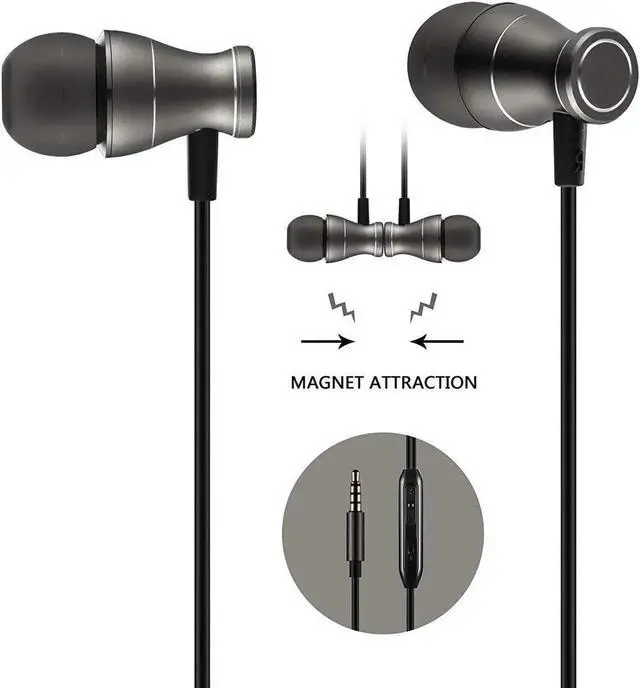 Main image of in-Ear Earbuds Headphones Werleo Magnetic Wired Earphones Stereo Bass Noise Cancelling Ear Buds Headsets with Microphone and Volume Control for All 3.5mm Jack Phones