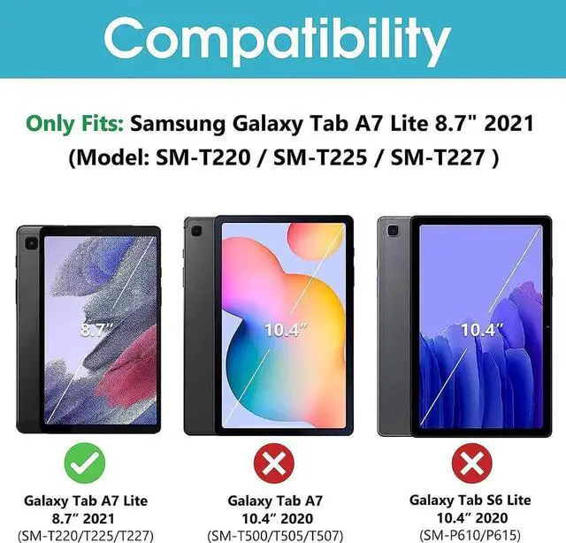 Alt view image 3 of 7 - [2 Pack] Galaxy Tab A7 Lite 8.7 Inch 2021 Screen Protectors SM-T220 T225 T227, Tempered Glass Screen Film Guard for Samsung Galaxy Tab A7 Lite 8.7" 2021 Release SM-T220 SM-T225 SM-T227