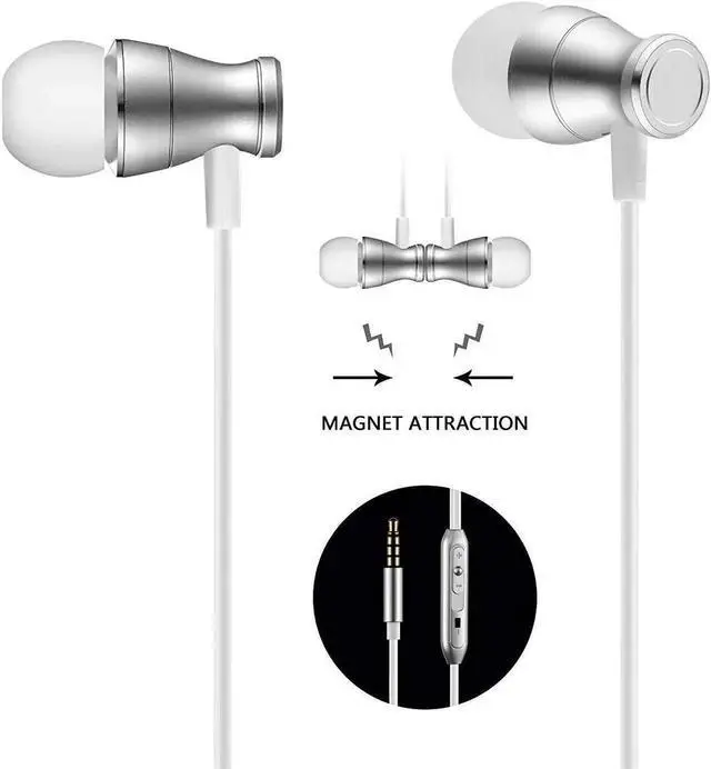 Main image of in-Ear Earbuds Headphones Werleo Magnetic Wired Earphones Stereo Bass Noise Cancelling Ear Buds Headsets with Microphone and Volume Control for All 3.5mm Jack Phones