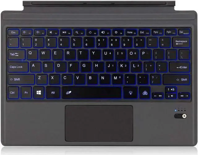 Main image of Type Cover for Microsoft Surface Pro 7 / Surface Pro 6 / Surface Pro 5 2017 / Surface Pro 4 / Surface Pro 3 2014 Detachable Bluetooth Wireless Keyboard with Touchpad and 7-Color LED Backlit