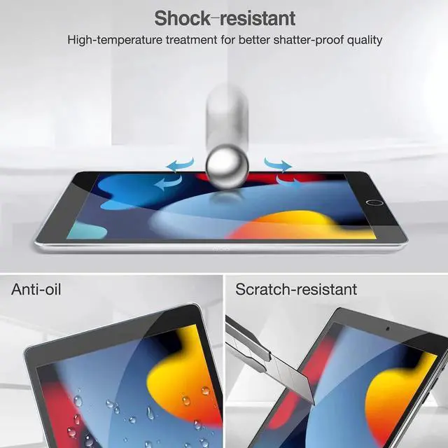 Alt view image 7 of 7 - [2 Pack] Tempered Screen Protector Compatible with iPad 10.2 Inch 9th Generation/8th Generation/7th Generation 2021/2020/2019, Face ID & Apple Pencil & Case Compatible