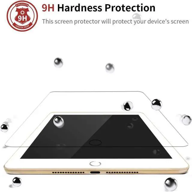 Alt view image 6 of 7 - [2-Pack] Tempered Glass Screen Protector for New iPad 9.7 inch 2018 2017 / iPad Pro 9.7 / iPad Air / iPad Air Ultra Thin Anti-Scratch Bubble Free High rlgidity Defense frlction High Definition