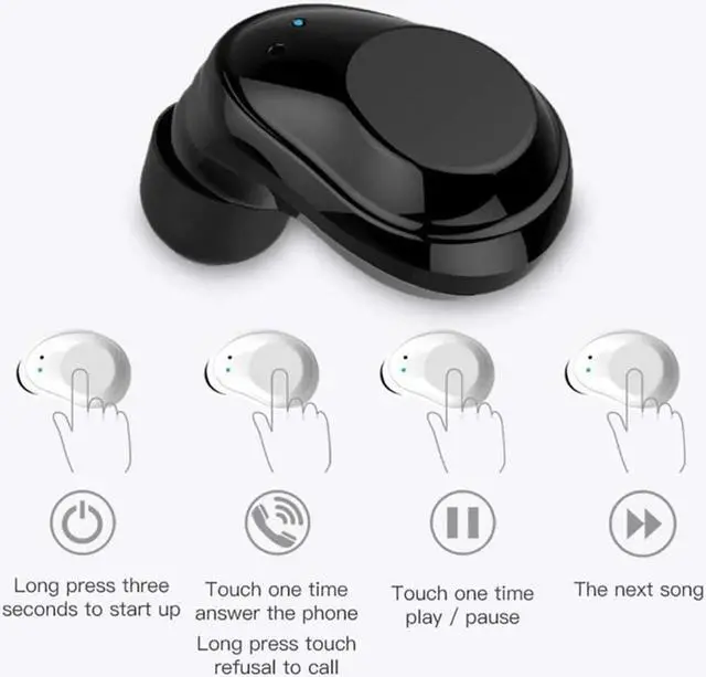 Alt view image 3 of 7 - Wireless Earbuds Bluetooth Touch Control Stereo Mini Earphones With Charging Case Built-in Mic Sports Sweatproof Noise Cancelling Bluetooth In-Ear Headset For Iphone Samsung Ipad And Android Phone
