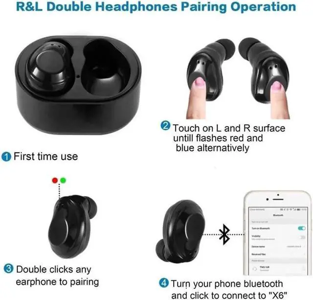 Alt view image 7 of 7 - Wireless Earbuds Bluetooth Touch Control Stereo Mini Earphones With Charging Case Built-in Mic Sports Sweatproof Noise Cancelling Bluetooth In-Ear Headset For Iphone Samsung Ipad And Android Phone