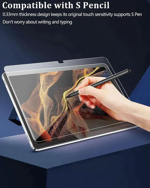 Alt view image 4 of 7 - 2 Pack Screen Protector for Samsung Galaxy Tab S9 Ultra/S8 Ultra 14.6 Inch 2023/2022 SM-X900/SM-X906/SM-X910N/SM-X916B, Anti-Scratch/High Definition/9H Hardness Tempered Glass Film