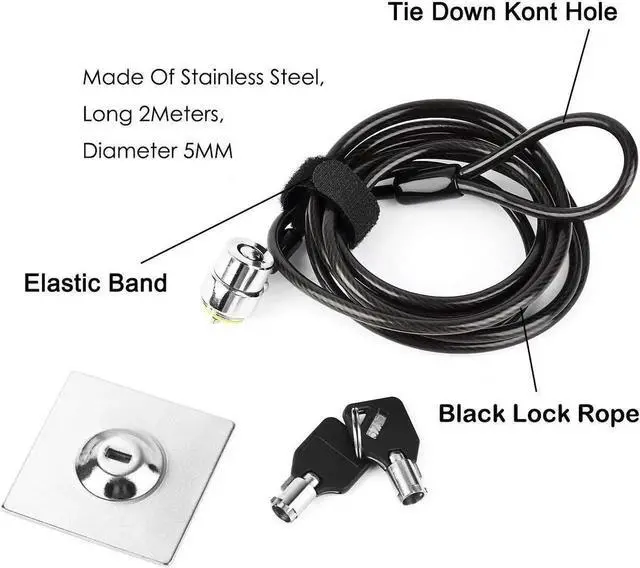 Alt view image 5 of 7 - Laptop Cable Lock Hardware Security Cable Lock Zinc Alloy Anti Theft Combination Lock for iPad Tablet Laptop MacBook Dell HP Lenovo Kindle Samsung Android All Other Notebooks Tablets