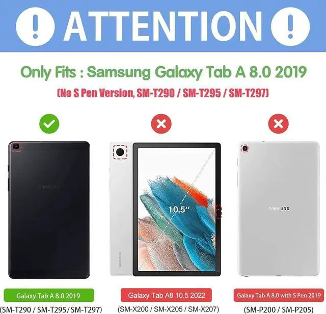 Alt view image 3 of 7 - [2-Pack] Screen Protector for Samsung Galaxy Tab A 8.0 inch 2019, SM-T290/T295/T297, Tempered Glass Film, Ultra Clear, Anti Scratch, Bubble Free