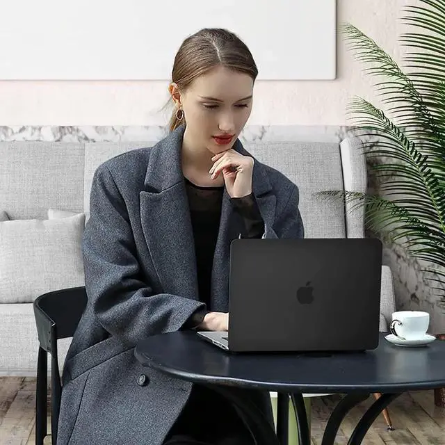 Alt view image 4 of 6 - Case for New 2021 MacBook Pro 16 Inch A2485 M1 Pro Max, Hard Shell Case with Keyboard Cover for Apple Mac Pro 16 with Touch ID Black