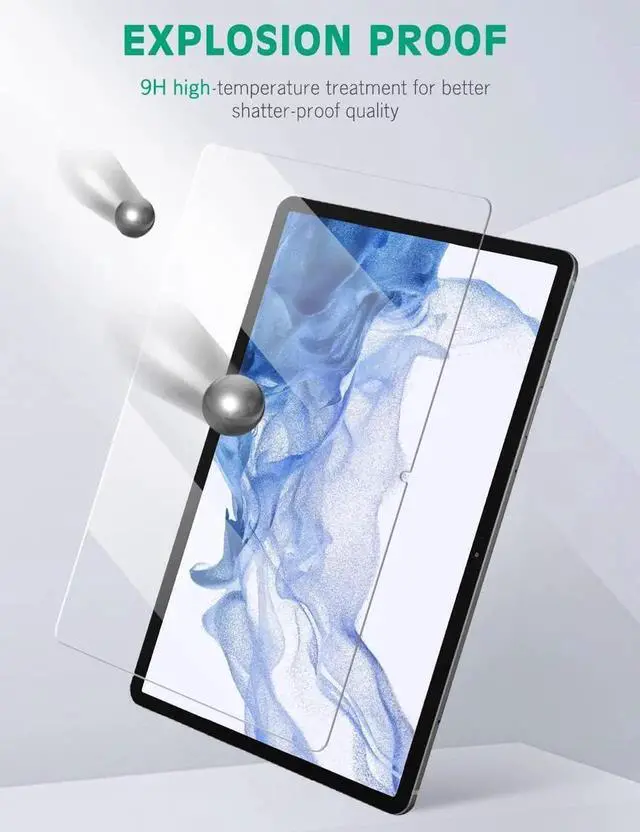 Alt view image 3 of 7 - [2-Pack] Screen Protector for Samsung Galaxy Tab S9 2023 / Tab S8 2022 / Tab S7 2020 11 inch, HD Tempered Glass Film Compatible with S Pen, Anti-Scratches and Case Friendly