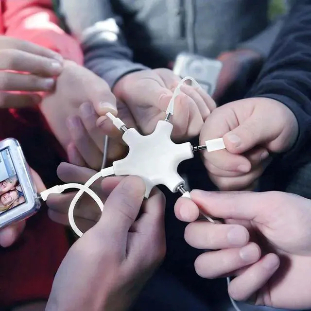 Alt view image 5 of 5 - Headphone Splitter 3.5mm,1 to 5 Stereo Audio Adapter Converter for Samsung iPhone iPod iPad MP3/MP4 Players Tablets (pack of 2)