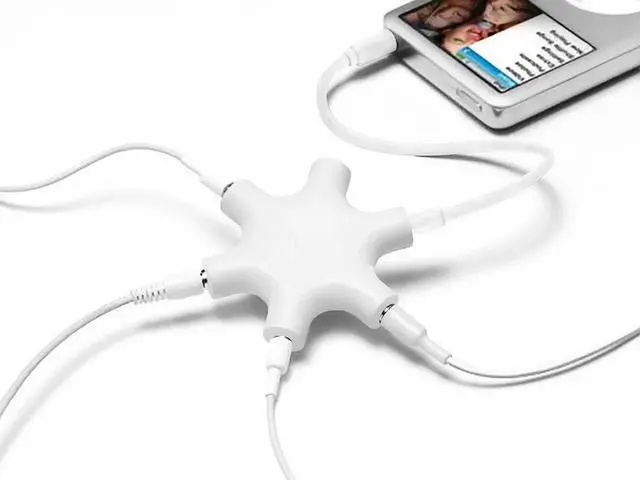 Alt view image 3 of 5 - Headphone Splitter 3.5mm,1 to 5 Stereo Audio Adapter Converter for Samsung iPhone iPod iPad MP3/MP4 Players Tablets (pack of 2)