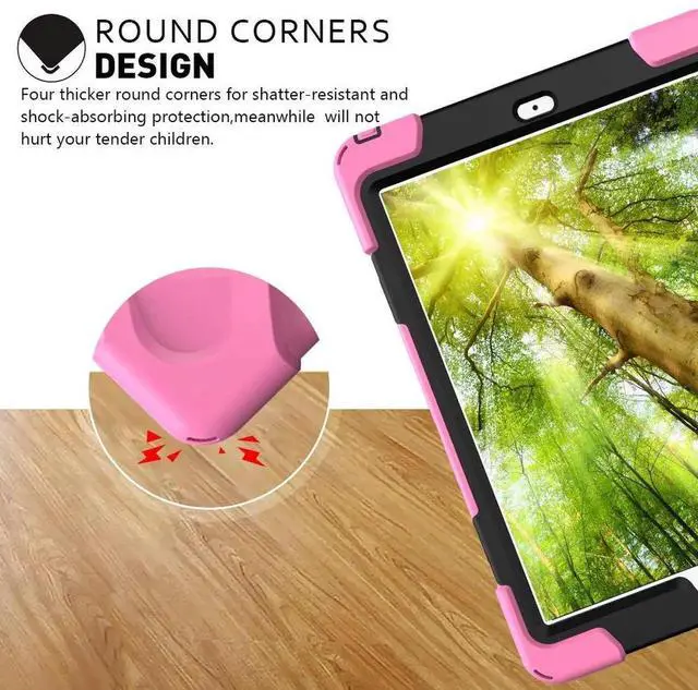 Alt view image 3 of 7 - New iPad 9.7 2018 2017 Case 5th 6th Generation Three Layer Heavy Duty Soft Silicone Hard Bumper Case with Kickstand and Shoulder strap Shockproof Durable Rugged Case for New iPad 9.7 Inch 2018 2017