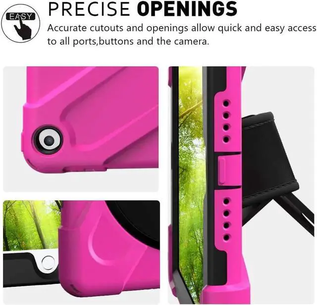 Alt view image 5 of 7 - New iPad 9.7 2018 2017 Case 5th 6th Generation Three Layer Heavy Duty Soft Silicone Hard Bumper Case with Kickstand and Shoulder strap Shockproof Durable Rugged Case for New iPad 9.7 Inch 2018 2017