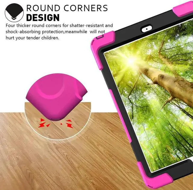 Alt view image 6 of 7 - New iPad 9.7 2018 2017 Case 5th 6th Generation Three Layer Heavy Duty Soft Silicone Hard Bumper Case with Kickstand and Shoulder strap Shockproof Durable Rugged Case for New iPad 9.7 Inch 2018 2017