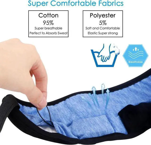 Alt view image 3 of 6 - Bluetooth Sleep Eye Mask Wireless Headphones Sleep Headphones Bluetooth 5.0 Eye Mask for Sleeping Travel Music Eye Cover with Microphone Handsfree, Birthday Gifts for Women Men Black