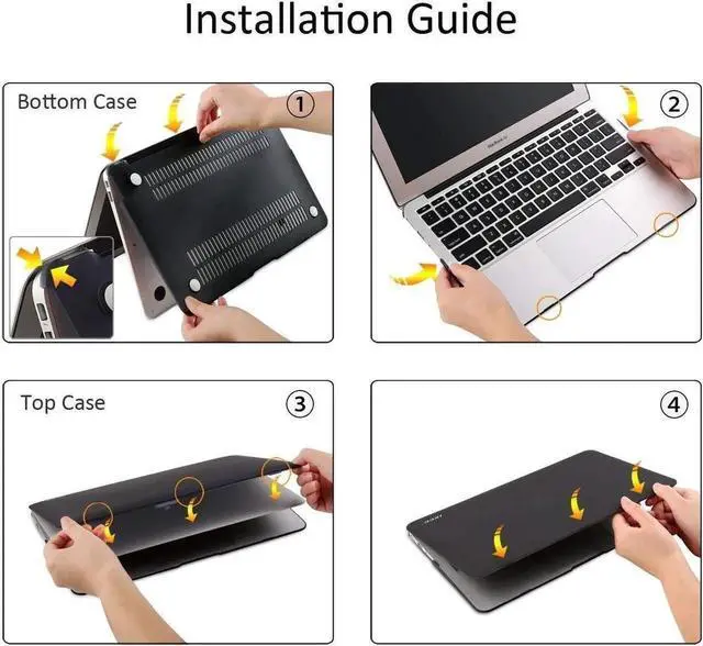 Alt view image 4 of 7 - Macbook Pro 13 inch Retina Case Rubberized Hard Case for MacBook Pro 13.3" with Retina Display A1502 A1425 Shell Cover with Keyboard Skin Black