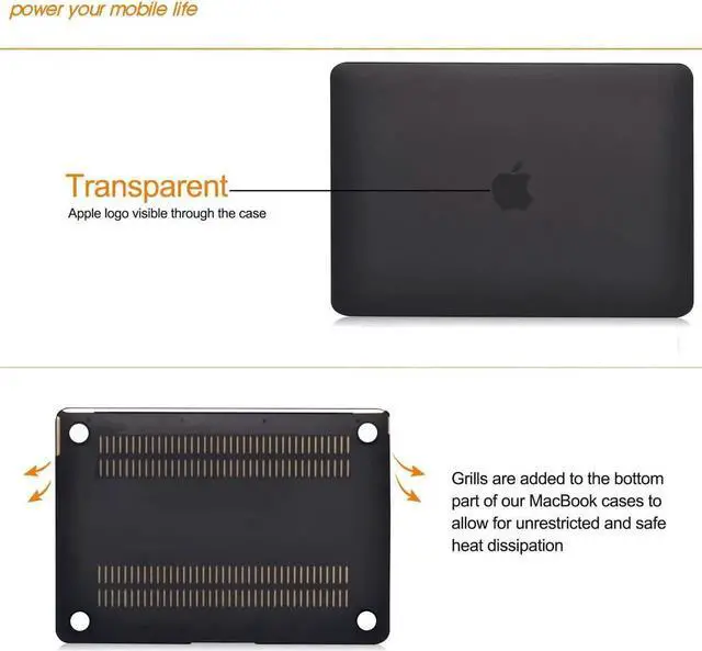 Alt view image 5 of 7 - Macbook Pro 13 inch Retina Case Rubberized Hard Case for MacBook Pro 13.3" with Retina Display A1502 A1425 Shell Cover with Keyboard Skin Black