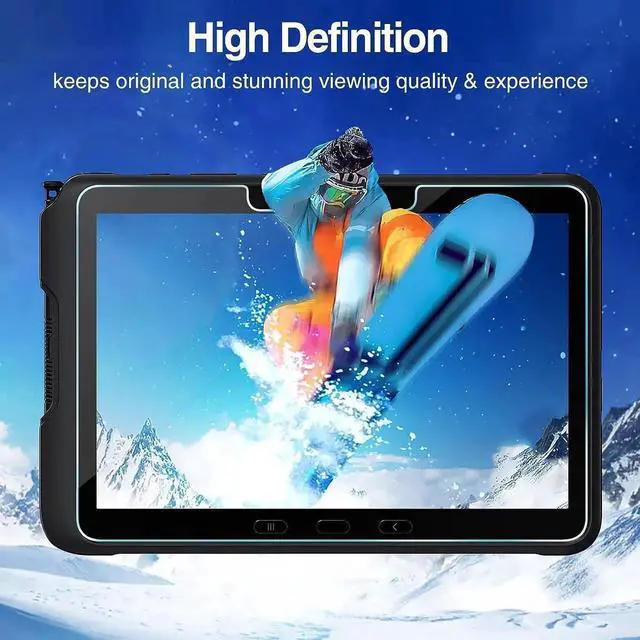 Alt view image 7 of 7 - 2 Pack Screen Protector for Samsung Galaxy Tab Active4 Pro 10.1 inch 2022 SM-T630/SM-T638 and Tab Active Pro 10.1 inch 2019 SM-T540/SM-T547, Anti-Scratch/HD/9H Hardness Tempered Glass Film
