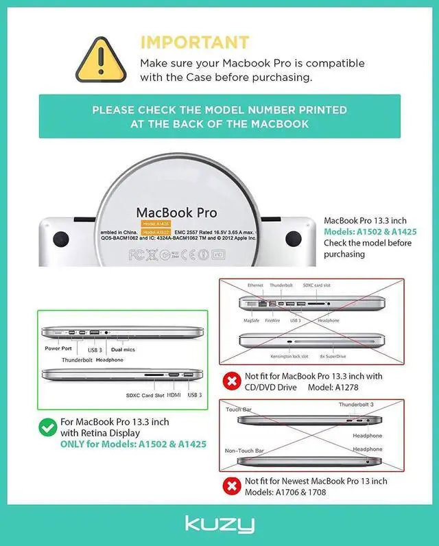 Alt view image 3 of 3 - Macbook Pro 13 inch Retina Case Rubberized Hard Case for MacBook Pro 13.3" with Retina Display A1502 A1425 Shell Cover with Keyboard Skin Clear