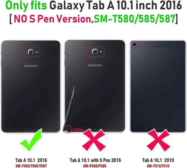 Alt view image 7 of 7 - [2-Pack] Screen Protector for Samsung Galaxy Tab A 10.1 inch 2016 SM-T580 SM-T585 SM-T587 Tempered Glass Screen Protector Film, S Pen Compatible, Scratch Resistant