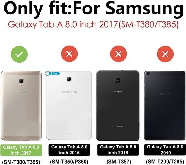 Alt view image 6 of 7 - [2-Pack] Screen Protector for Samsung Galaxy Tab A 8.0 inch 2017 SM-T380 SM-T385 Tempered Glass Screen Protector Film, S Pen Compatible, Scratch Resistant