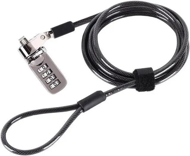 Main image of Notebook Laptop Combination Lock Security Cable - 4 Digit Password Protections, Theft Deterrent - with Sturdy Thick Black Security Cable - for Desktops, Laptops and Projectors