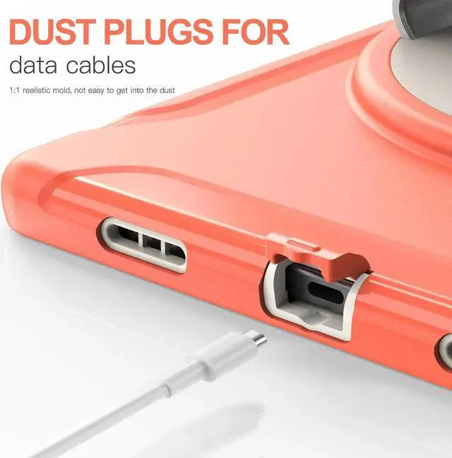 Alt view image 7 of 7 - Galaxy Tab A8 Case 10.5 Inch 2022 (SM-X200/X205/X207), Rugged Heavy Duty Shockproof Case with Hand Strap Rotating Kickstand Protective Cover Case for 10.5" Galaxy Tab A8 2022 Orange