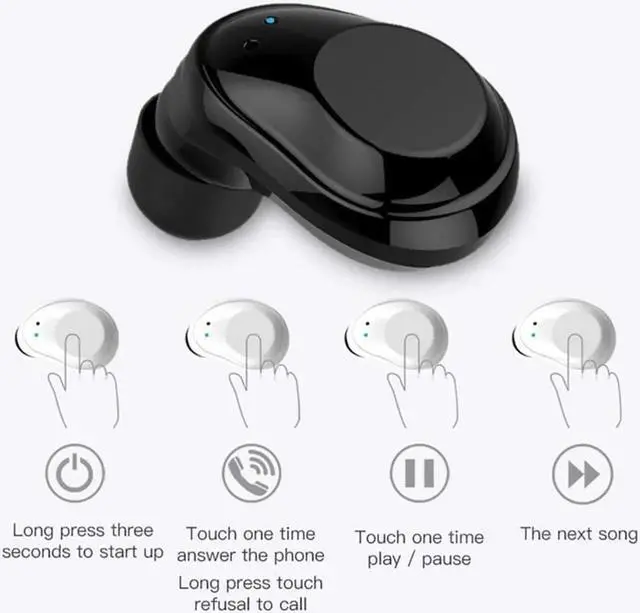 Alt view image 2 of 7 - Wireless Earbuds Bluetooth Touch Control Stereo Mini Earphones With Charging Case Built-in Mic Sports Sweatproof Noise Cancelling Bluetooth In-Ear Headset For Iphone Samsung Ipad And Android Phone