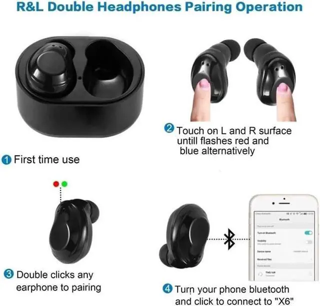 Alt view image 4 of 7 - Wireless Earbuds Bluetooth Touch Control Stereo Mini Earphones With Charging Case Built-in Mic Sports Sweatproof Noise Cancelling Bluetooth In-Ear Headset For Iphone Samsung Ipad And Android Phone