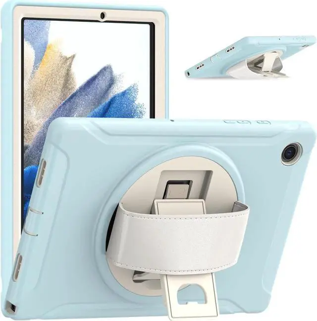 Main image of Galaxy Tab A8 Case 10.5 Inch 2022 (SM-X200/X205/X207), Rugged Heavy Duty Shockproof Case with Hand Strap Rotating Kickstand Protective Cover Case for 10.5" Galaxy Tab A8 2022