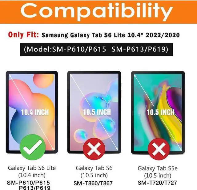 Alt view image 3 of 7 - [2 Pack] Screen Protector for Samsung Galaxy Tab S6 Lite 10.4 inch 2022/2020 SM-P610/P613/P615/P619, 9H Hardness Tempered Glass Film, S Pen Compatible/Face ID/Case Friendly
