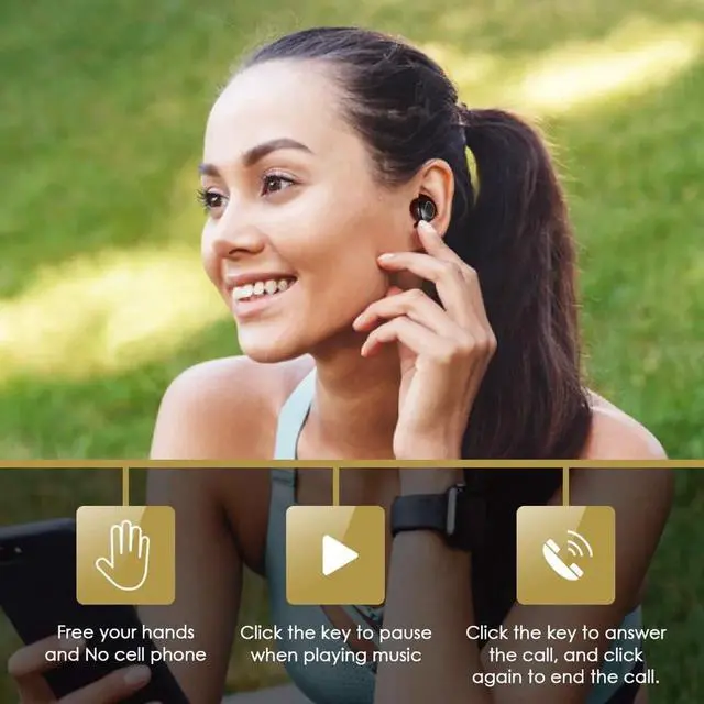 Alt view image 2 of 7 - Bluetooth Wireless Earbuds Touch Control Stereo Mini Sports Earphones With Charging Case Microphone Sweatproof Noise Cancelling Bluetooth In-Ear Headset For iPhone Samsung iPad Android Bluetooth 5.0