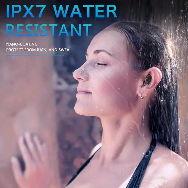 Alt view image 6 of 6 - Earbuds Bluetooth Earbuds with Charging Display Bluetooth Headset Wireless Earphones IPX7 Waterproof Bluetooth 5.0 Hi-Fi Stereo Sound with 4000mAH Charging Case