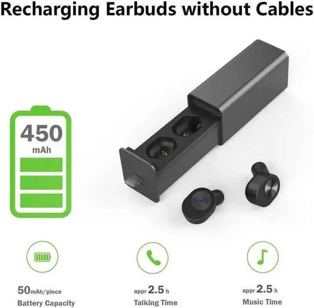 Alt view image 2 of 7 - TWS Best True Wireless Bluetooth Earbuds Sweatproof Stereo Sport Headsets Hight Quality Headphone Premium Sound with Charging Case For Apple Iphone Samsung LG and Other Phone