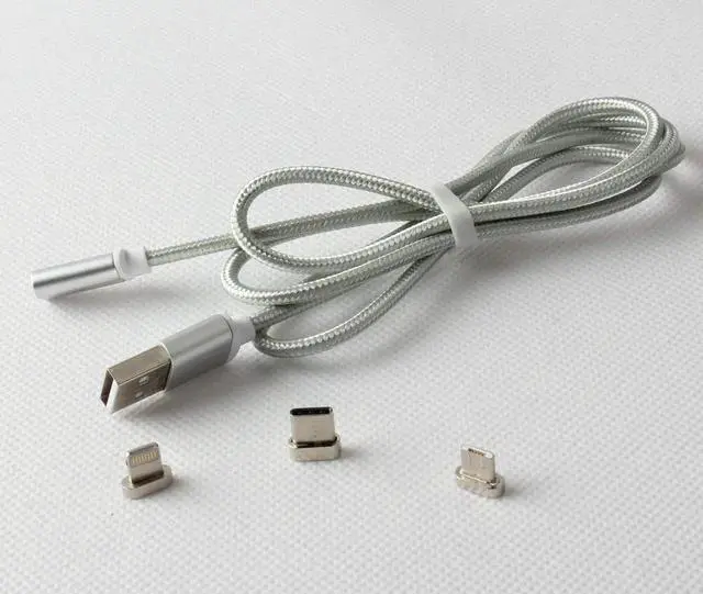 Alt view image 5 of 6 - 3 in 1 Magnetic Charging Cord Charger Cable with Micro USB / Type C / Lightening Connector Compatible with Android iPhone Devices Charging Data Sync Transfer